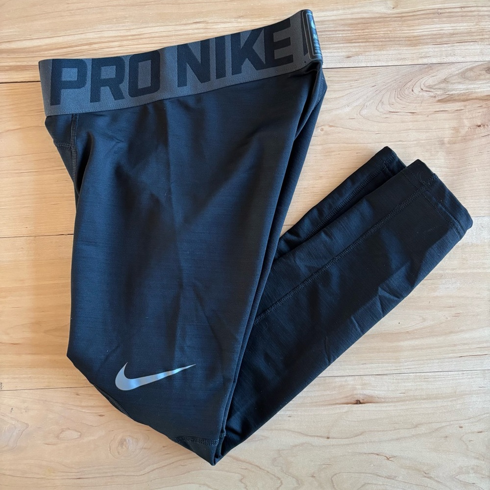Nike Kids Pro Black Compression Athletic Leggings Boys Medium